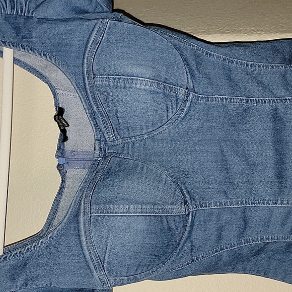 Blashe Short Sleeve Denim fitted top size L - Picture 2 of 16